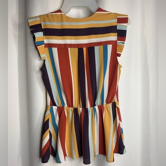 MONTEAU Multicoloured faux wrap/peplum top - Picture 7 of 9